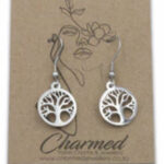 stainless steel tree dangle earrings