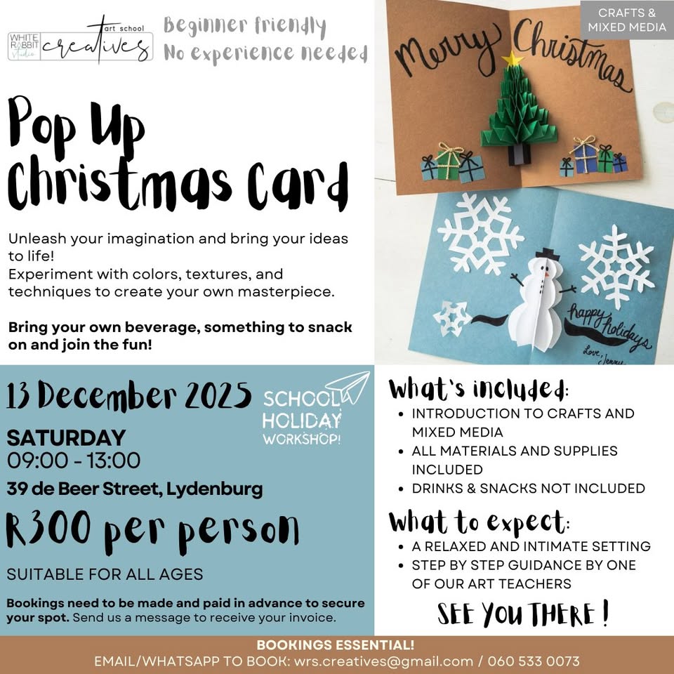 school holiday workshop pop up christmas car