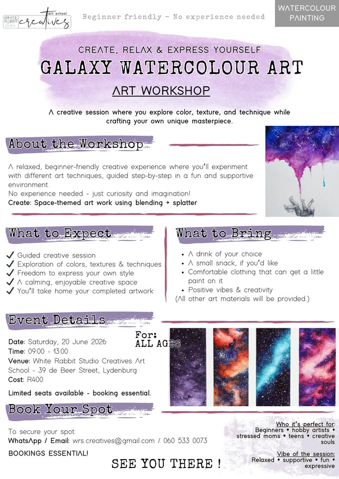 galaxy watercolour art workshop