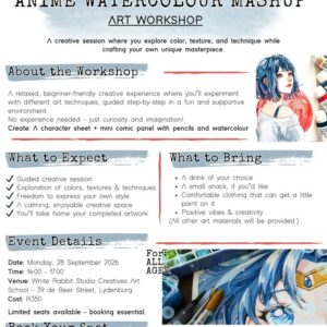 anime watercolour mashup art workshop