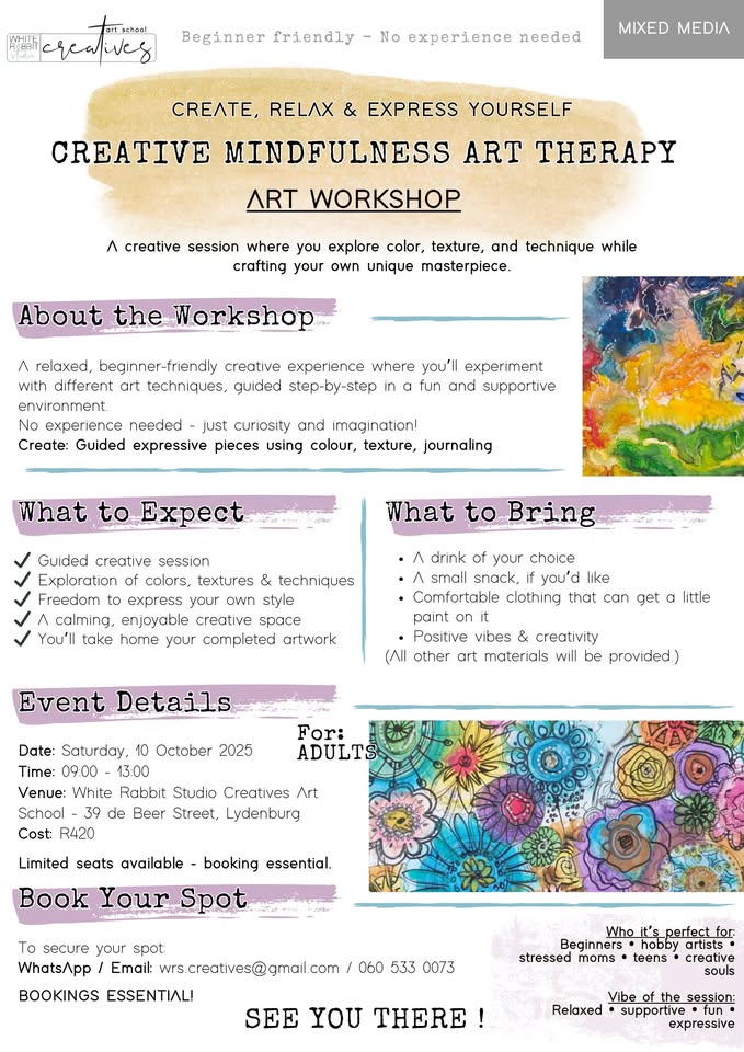 creative mindfulness art therapy art workshop
