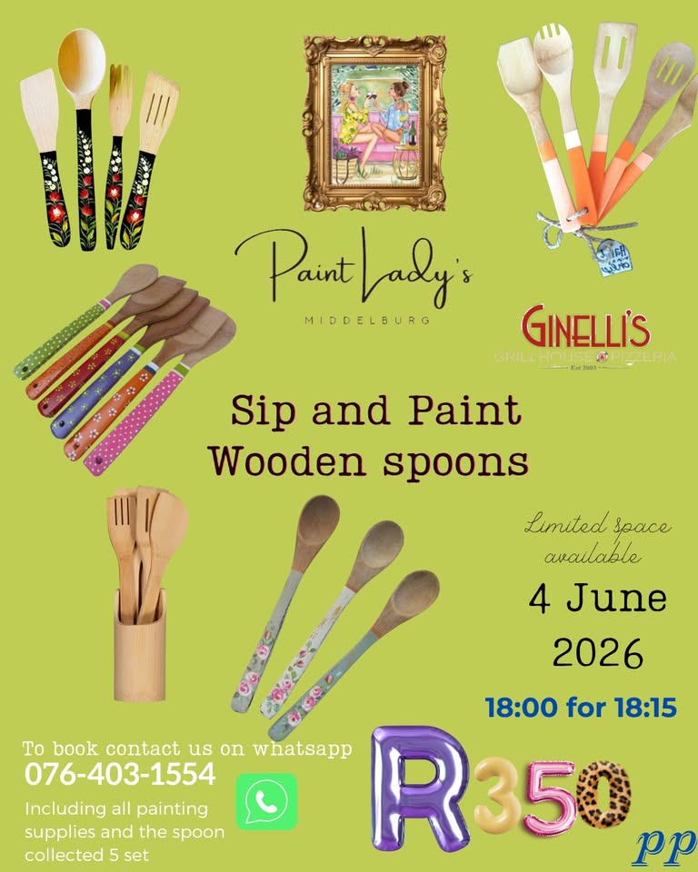 sip and paint wooden spoons