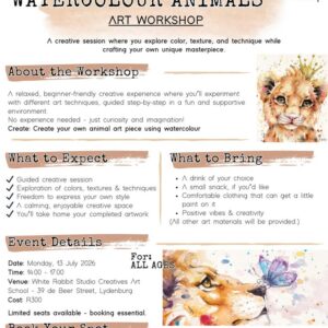 watercolour animals art workshop