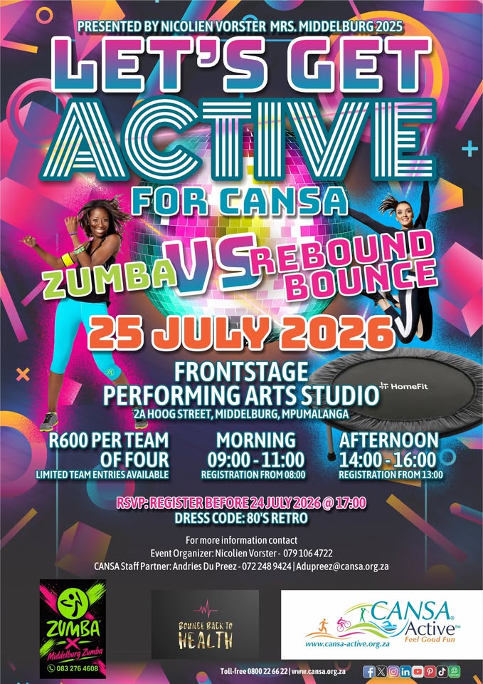 let's get active for cansa zumba vs bounce