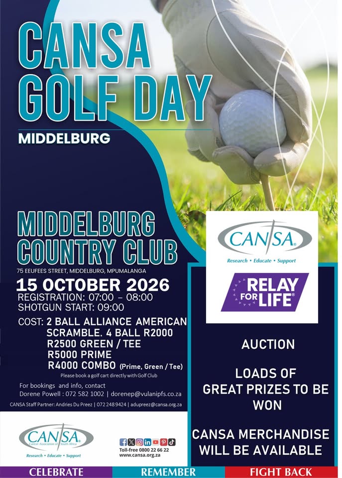 cansa relay for life middelburg golf day 2026